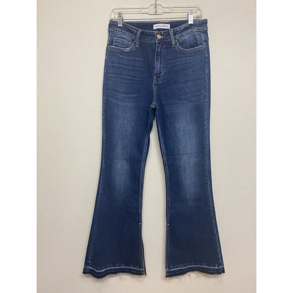 Flying Monkey Denim Jeans, Womens 29 Flare, Distressed, High Rise, Raw Hem NWOT - Picture 1 of 8